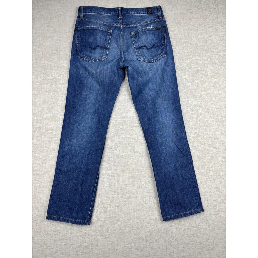 7 For All Mankind Slimmy Mens 31x31 Blue Medium Wash Slim Straight Leg Jeans